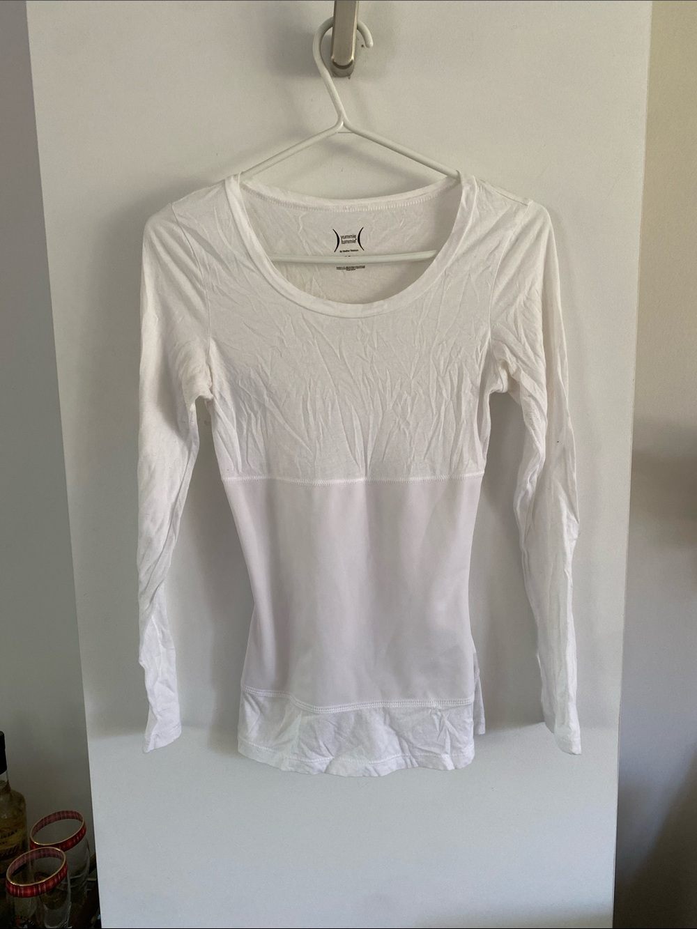 Yummie by Heather Thomson Black Long Sleeve Slim Crew Top shaper middle waist